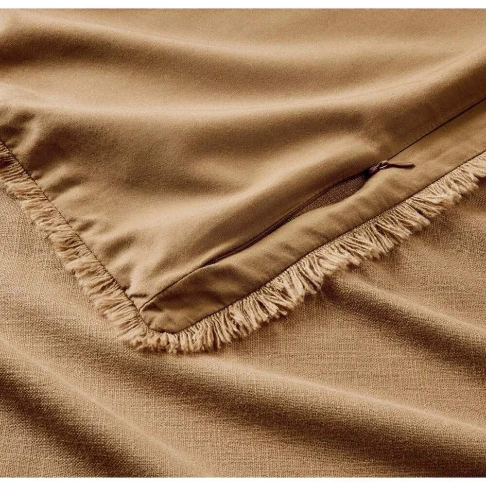 Queen Heavyweight Linen Blend Duvet Cover & Sham Set - Casaluna Warm Brown